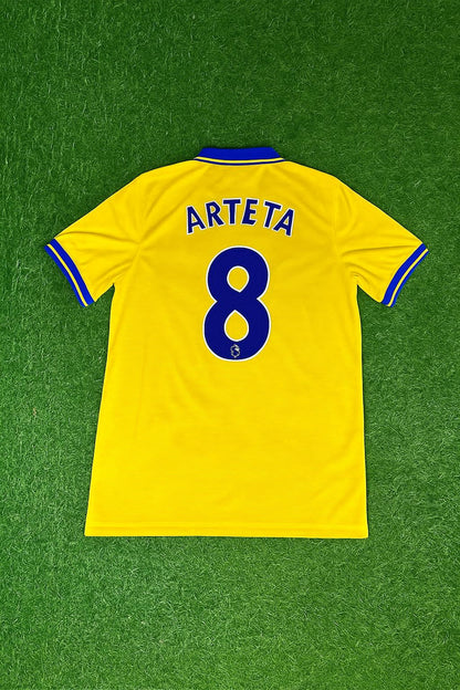 Mikel Arteta – Arsenal 2013/2014 Yellow Retro Kit Jersey Trikot Maillot Soccer Shirt
