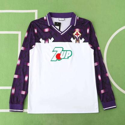 ACF Fiorentina 92/93 Season Purple White Away Retro Jersey Trikot Soccer Shirt