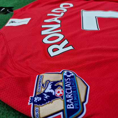 Cristiano Ronaldo Manchester United 2008 EPL Patch Retro Long Sleeve Jersey