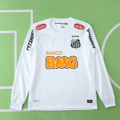 Santos FC 2013 Home Long Sleeved White Retro Jersey Trikot Soccer Shirt