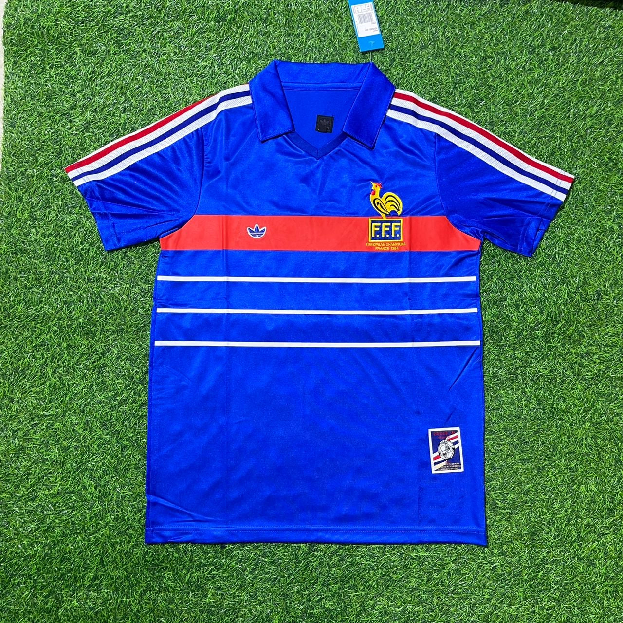 Bernard Genghini France 1982 World Cup Retro Football Jersey Retro Trikot