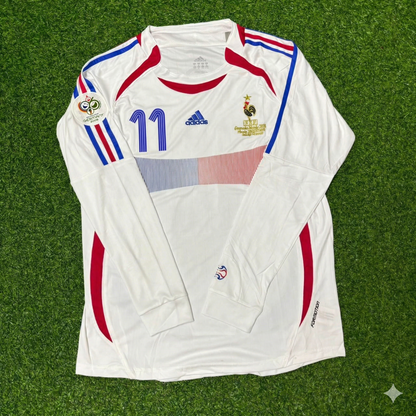 Sylvain Wiltord France 2006 World Cup Final Long Sleeve White Retro Kit