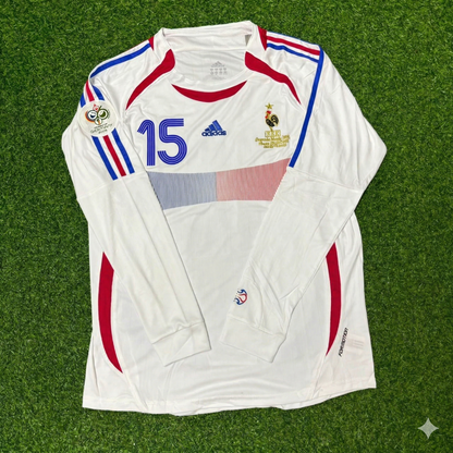 Lilian Thuram France 2006 World Cup Final Long Sleeve White Retro Kit