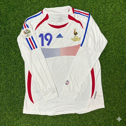 Willy Sagnol France 2006 World Cup Final Long Sleeve White Retro Kit
