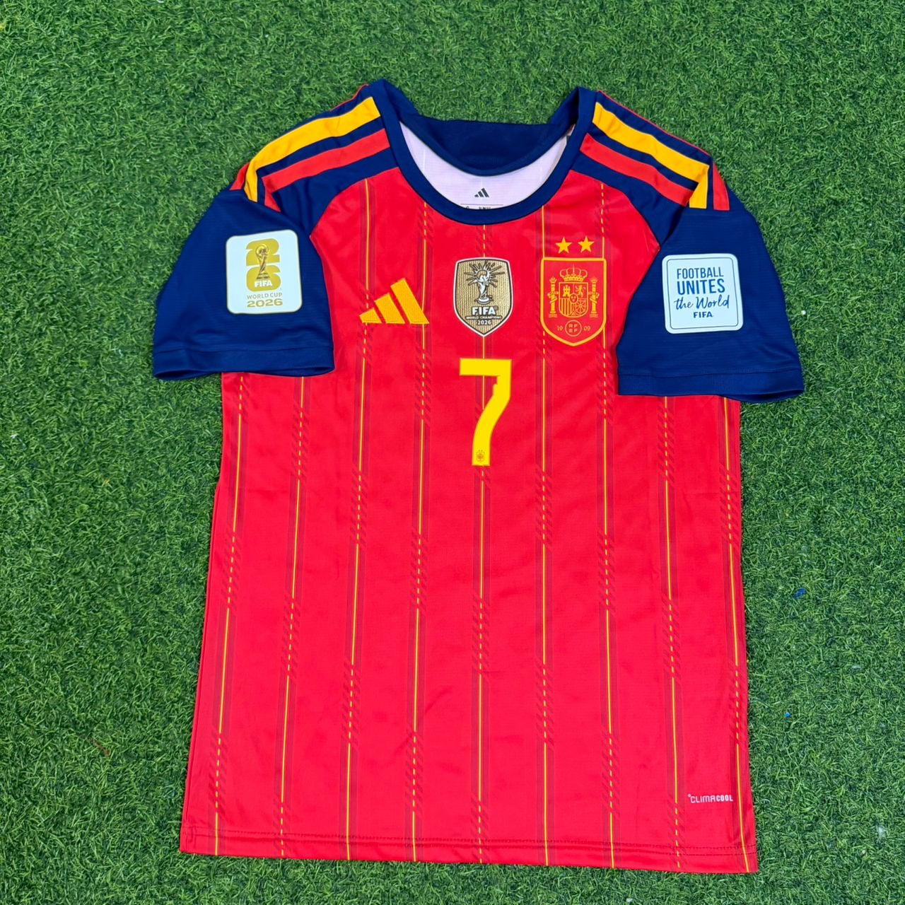 Ferrán Torres #7 Spain Two Star 2026 World Cup Champions Home Jersey Trikot Maillot