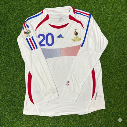 David Trezeguet France 2006 World Cup Final Long Sleeve White Retro Kit
