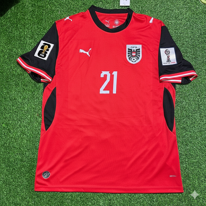 Patrick Wimmer 21- Austria 2026 World Cup Kit Jersey Trikot Maillot