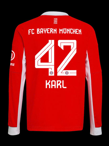 Lennart Karl Bayern München Long Sleeve Away New season Trikot Maillot Soccer Shirt