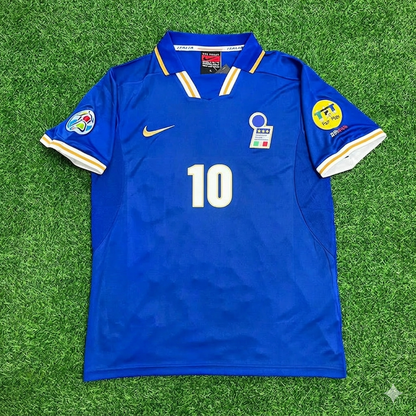 Demetrio Albertini #10 Italy EURO 1996 Blue Retro Soccer Kit Jersey Trikot Maglia Shirt