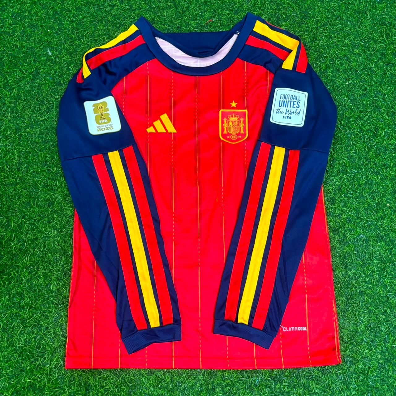 Pedro Porro #12 Spain 2026 World Cup Home Long Sleeve Jersey Trikot Maillot