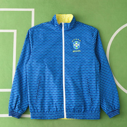 Brazil 2025-26  Both Sides Football Windreaker - Windschutz Coupe-Vent - Football  Windjack