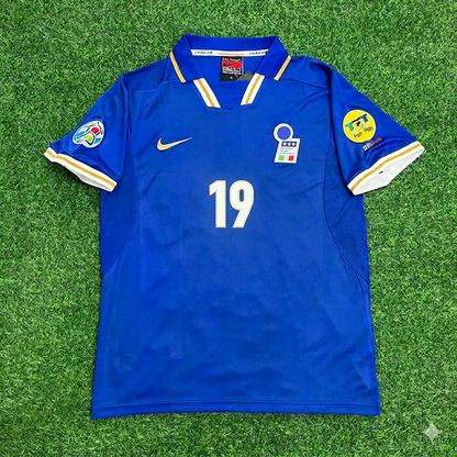 Enrico Chiesa #19 Italy EURO 1996 Blue Retro Soccer Kit Jersey Trikot Maglia Shirt