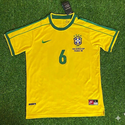 Serginho #6 Brasilien 1998 WM Retro Trikot Fußballtrikot