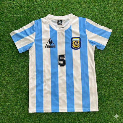 José Luis Brown 5- Argentina 1986 Home Retro Football Jersey Kit