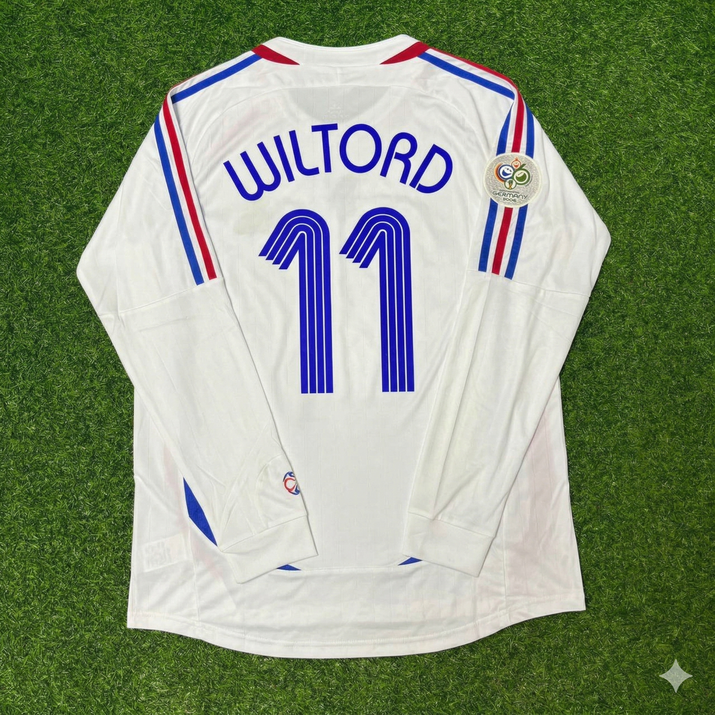 Sylvain Wiltord France 2006 World Cup Final Long Sleeve White Retro Kit