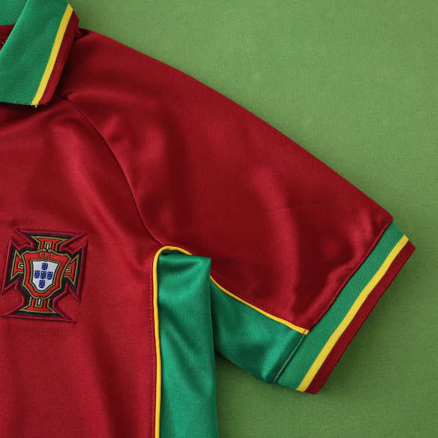 Portugal 1998 Season Home kids  Retro Jersey Trikot Soccer Shirt