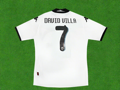 David Villa Valencia 2009 2010 Retro Jersey Camiseta Soccer Shirt