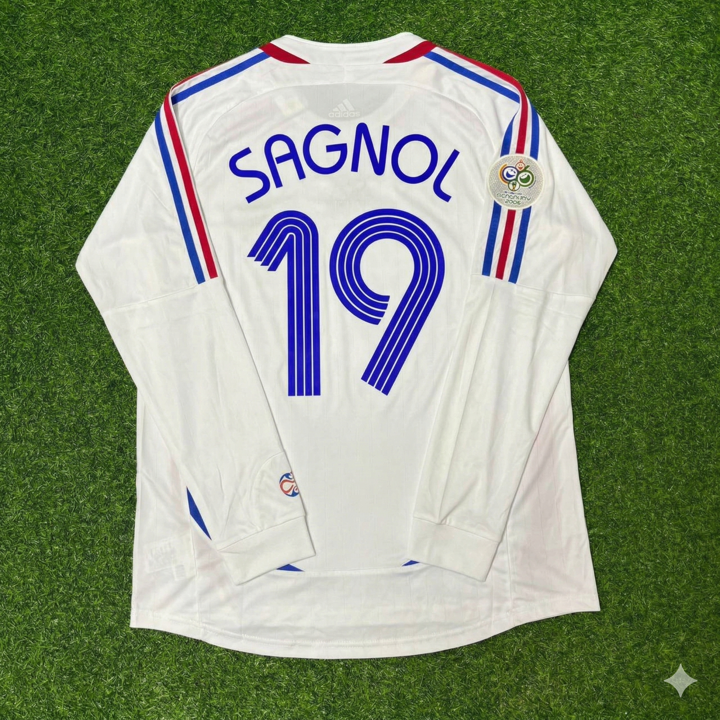 Willy Sagnol France 2006 World Cup Final Long Sleeve White Retro Kit