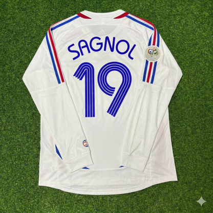 Willy Sagnol France 2006 World Cup Final Long Sleeve White Retro Kit
