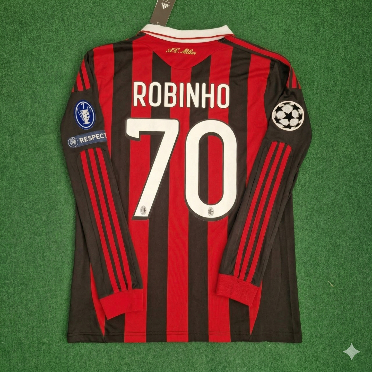 Robinho Milan 2009 2011 Retro Long Sleeve Jersey Maillot Trikot Maglia