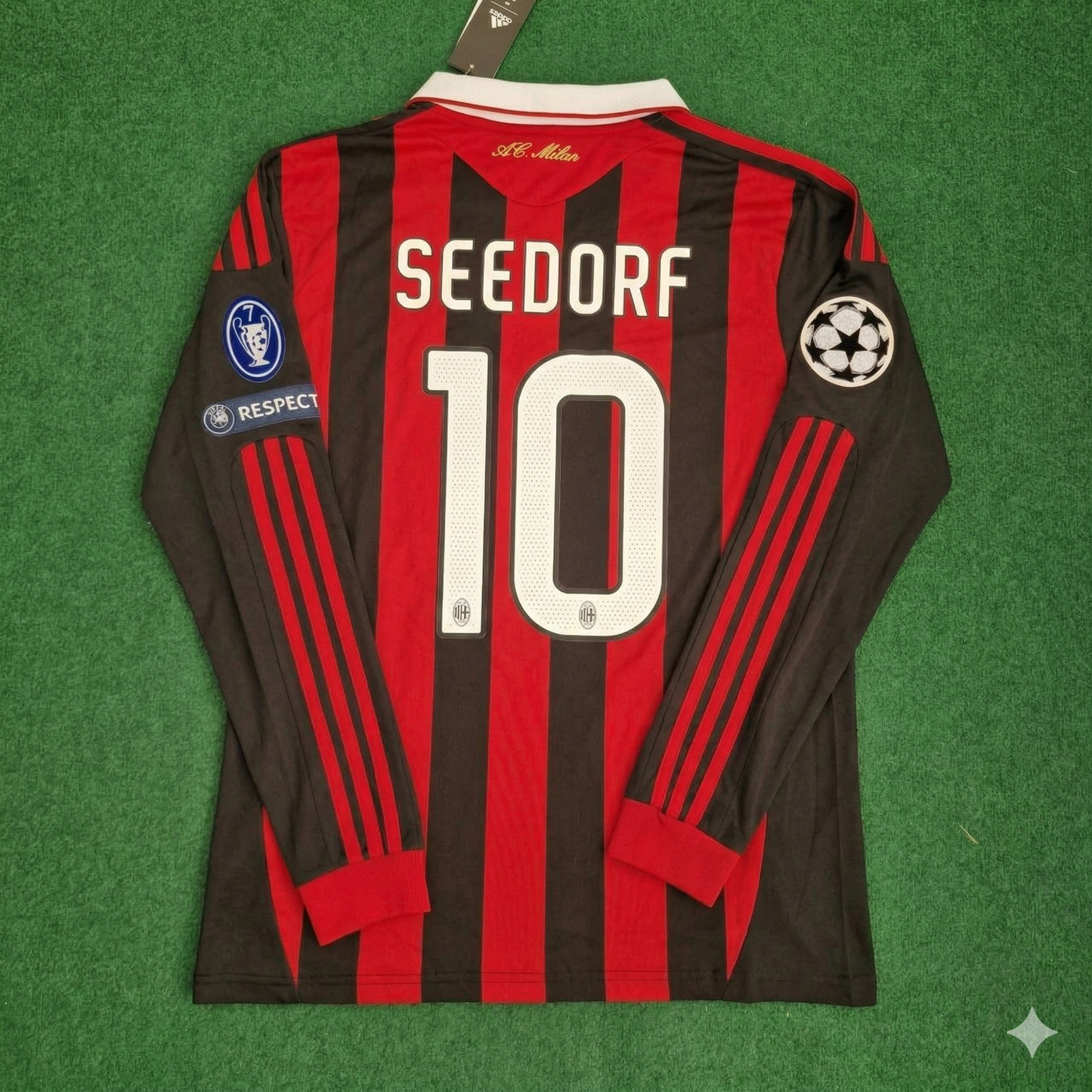 Clarence Seedorf Milan 2009 2011 Retro Long Sleeve Jersey Maillot Trikot Maglia