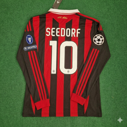 Clarence Seedorf Milan 2009 2011 Retro Long Sleeve Jersey Maillot Trikot Maglia