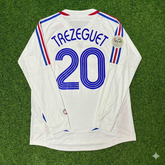 Maillot rétro blanc manches longues David Trezeguet France Finale Coupe du Monde 2006