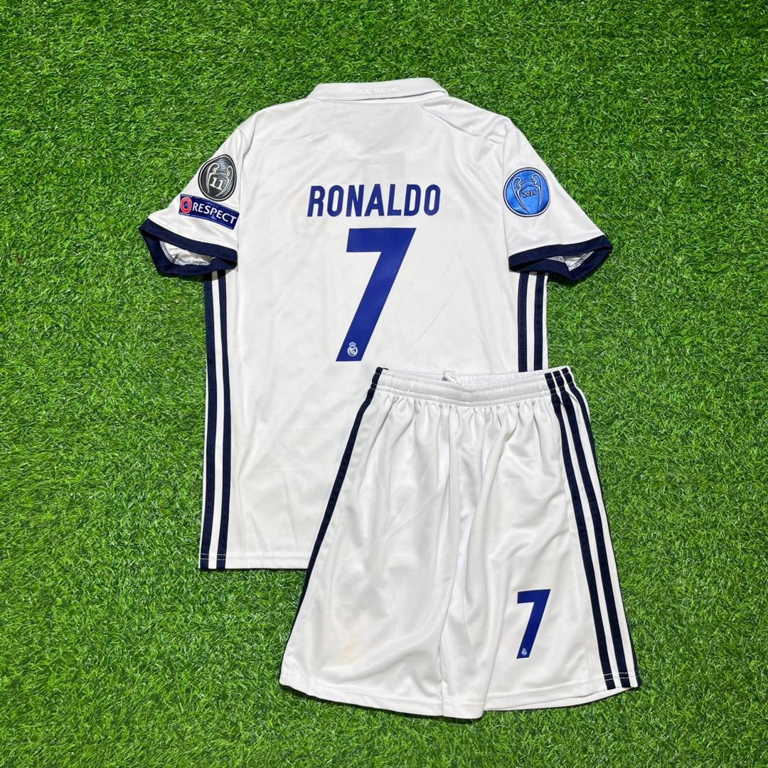 Cristiano Ronaldo #7 Real 2018 Retro Kids Jersey