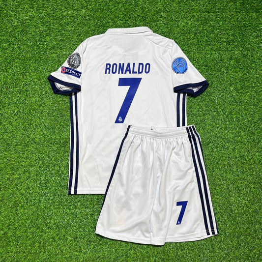 Cristiano Ronaldo #7 Real 2018 Retro Kids Jersey