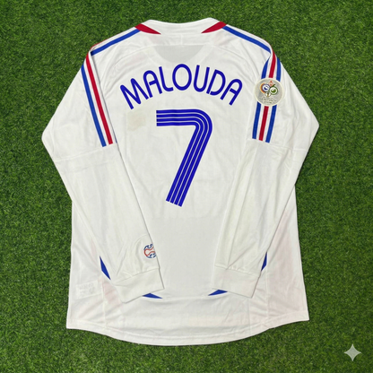 Florent Malouda France 2006 World Cup Final Long Sleeve White Retro Kit