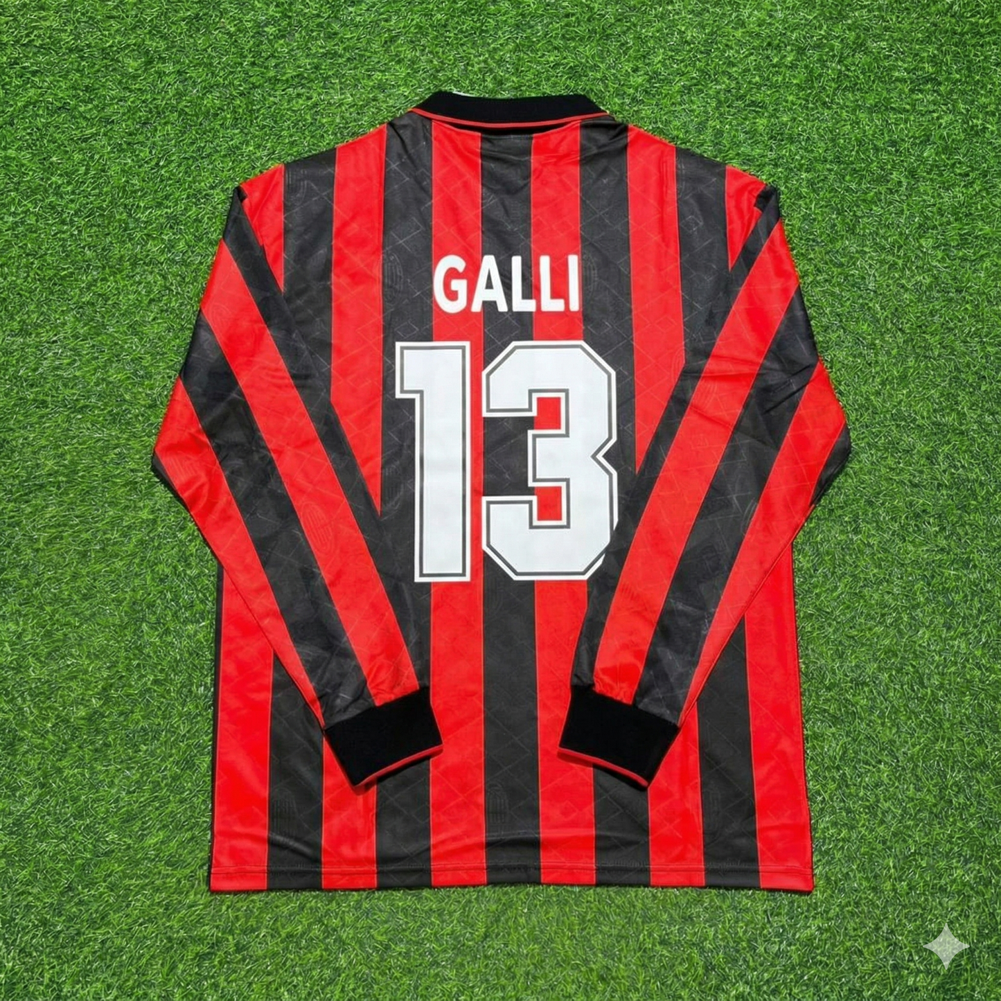Filippo Galli #13 AC Milan 1993 1994 Home Long Sleeve Retro Jersey