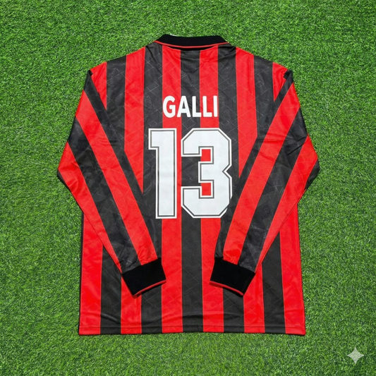 Filippo Galli #13 AC Mailand 1993 1994 Heim Langarm Retro Trikot