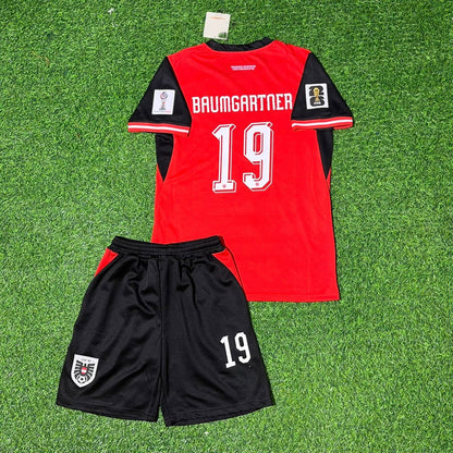 Christoph Baumgartner 19 Österreich 2026 Weltmeisterschaft Kinder Retro Fußballtrikot