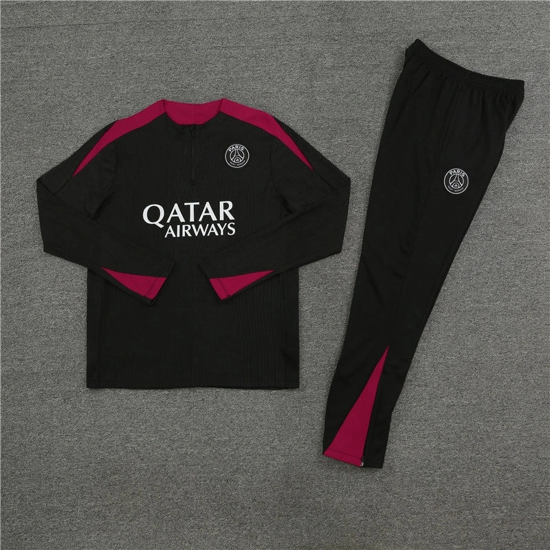 New season 2025 Paris Saint-Germain F.C. Tracksuit Black Training Top Pack