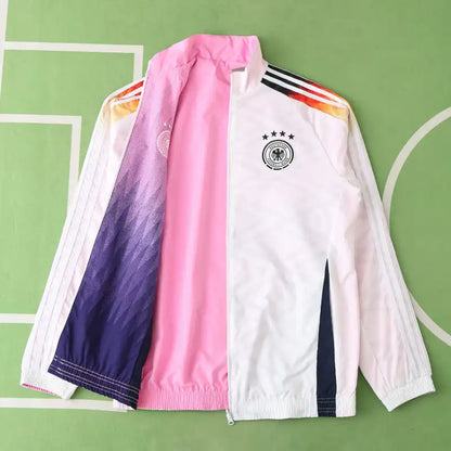 Germany Deutschland Double Sides Windbreaker - Reversible Jacket White Pink