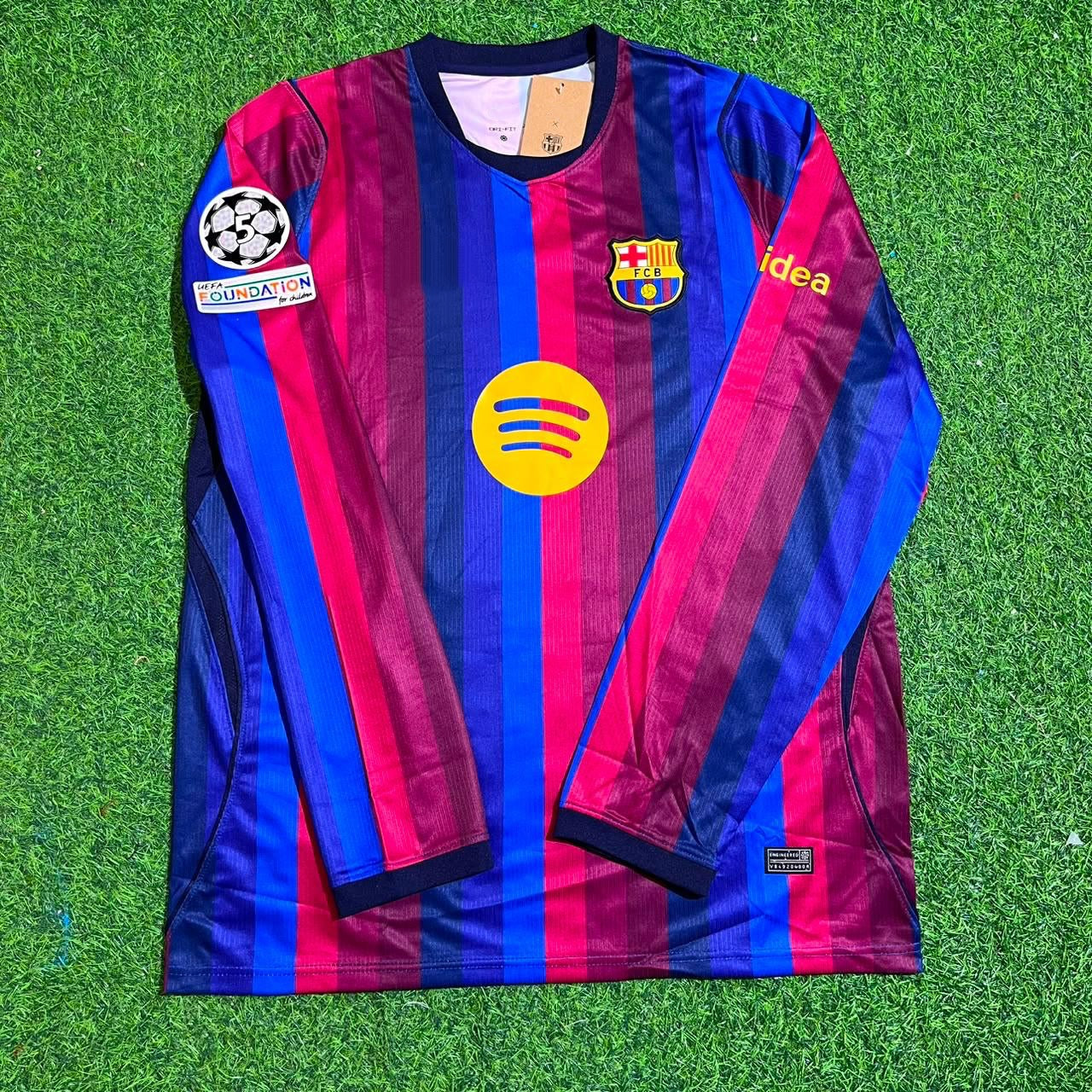 Rodri #16 Barcelona 2027 New Season Champions League Patch Home Long Sleeve Jersey Trikot Maillot Soccer Shirt