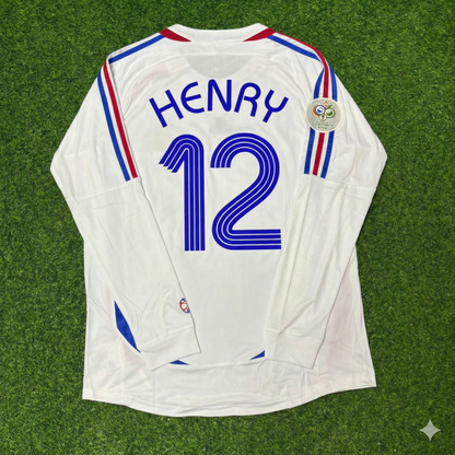 Thierry Henry France 2006 World Cup Final Long Sleeve White Retro Kit
