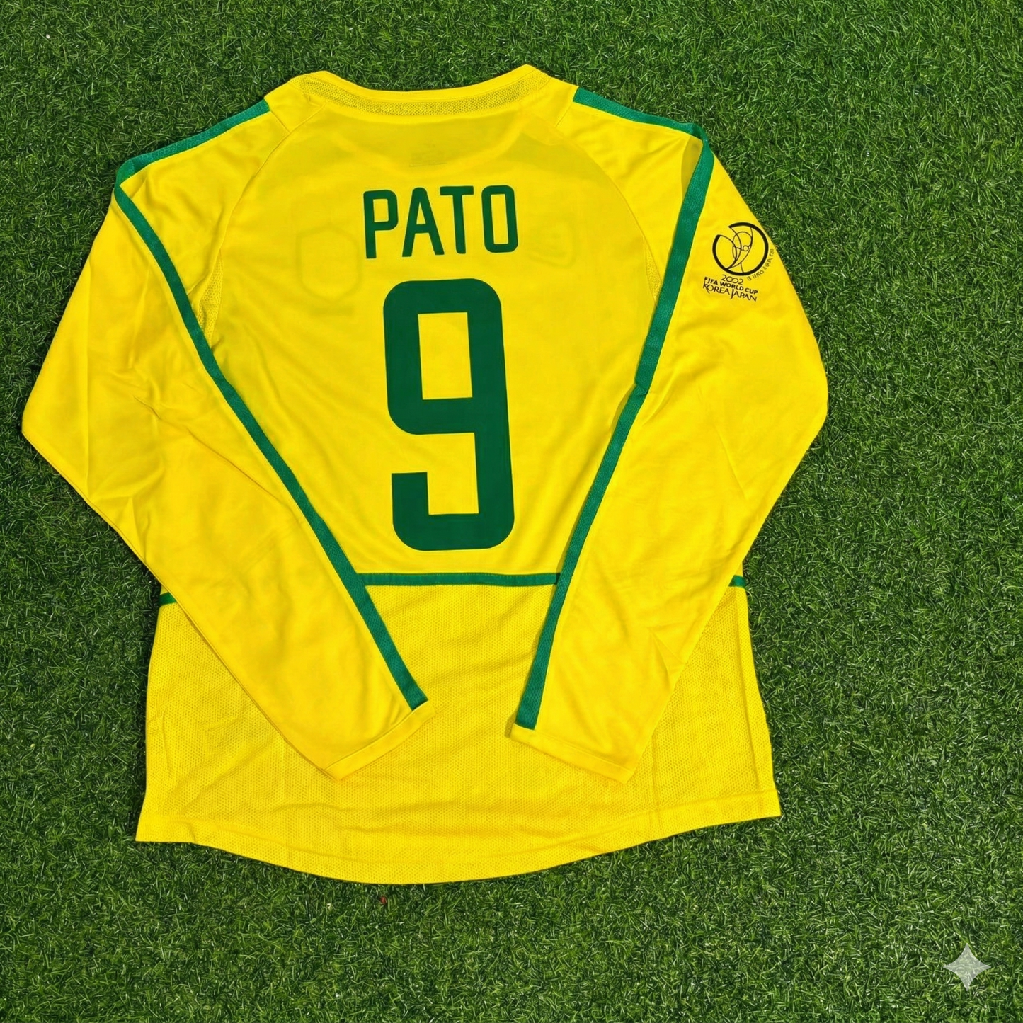 Alexandre Pato Brazil Yellow Long Sleeve Retro Football Jersey