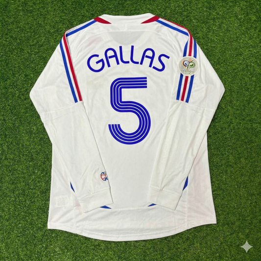 William Gallas France 2006 World Cup Final Long Sleeve White Retro Kit