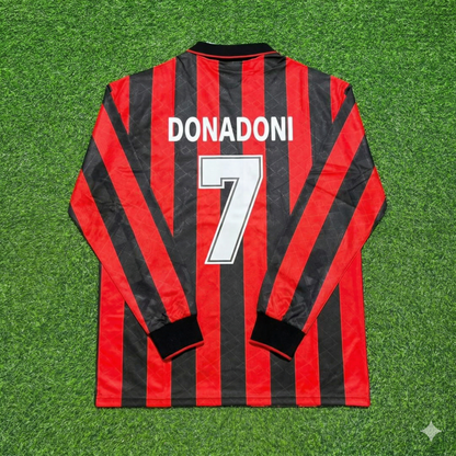 Roberto Donadoni #7 AC Milan 1993 1994 Home Long Sleeve Retro Jersey