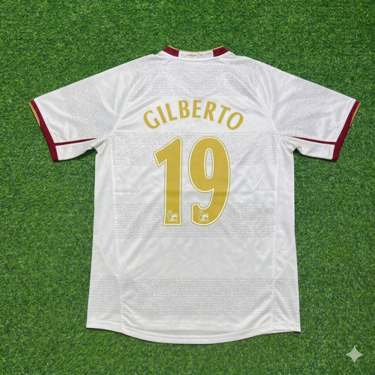 Gilberto Silva #19 Arsenal 2004 2005 Away Retro White Jersey