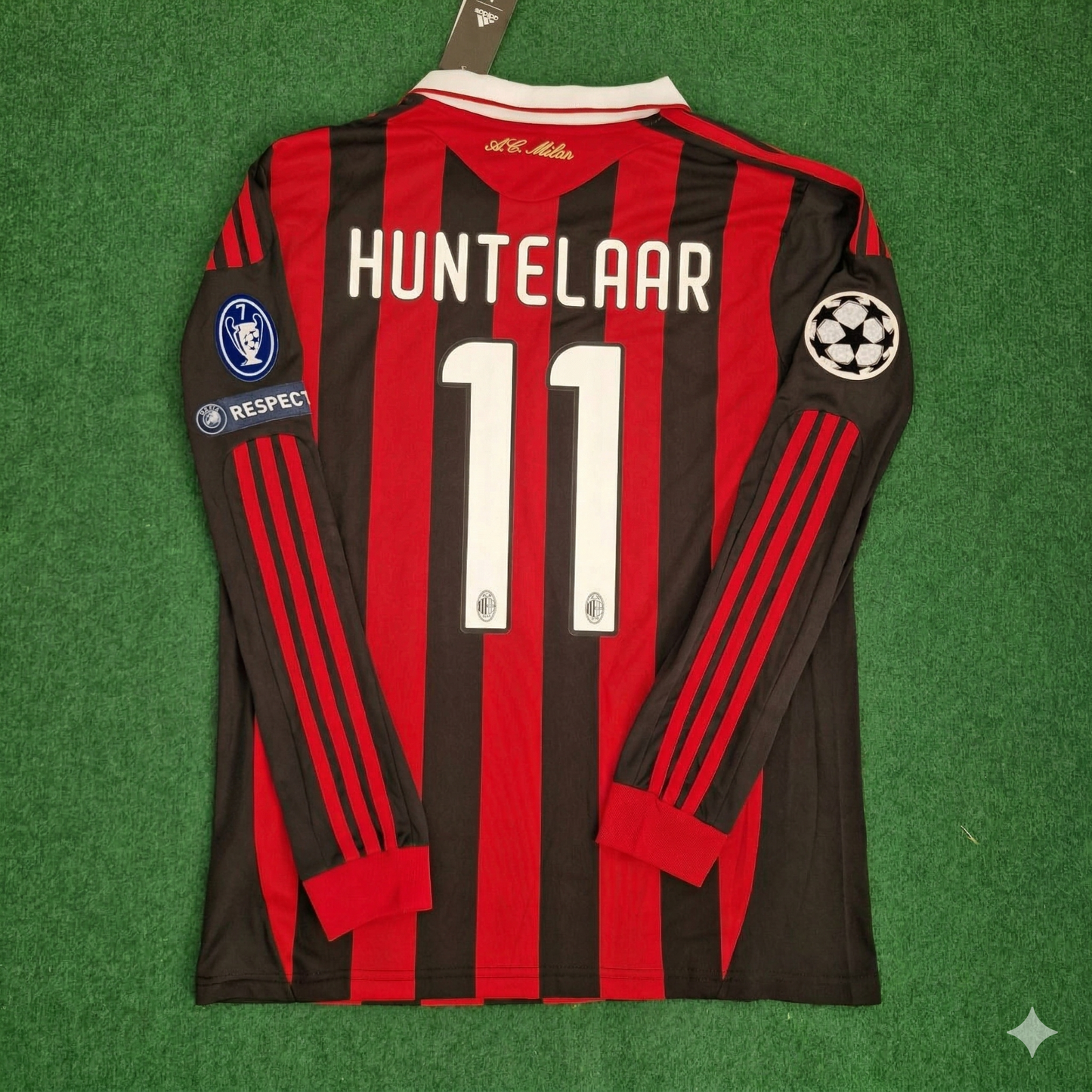Klaas-Jan Huntelaar Milan 2009 2011 Retro Long Sleeve Jersey Maillot Trikot Maglia