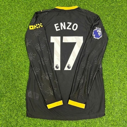 Enzo Fernandes #17 Manchester City 2026/2027 New Season Away Black Long Sleeve Jersey Trikot Maillot Soccer Shirt
