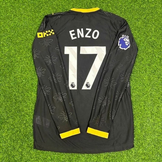 Enzo Fernandes #17 Manchester City 2026/2027 New Season Away Black Long Sleeve Jersey Trikot Maillot Soccer Shirt