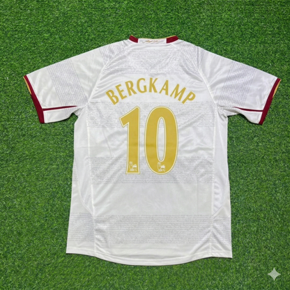 Dennis Bergkamp #10 Arsenal 2004 2005 Away Retro White Jersey