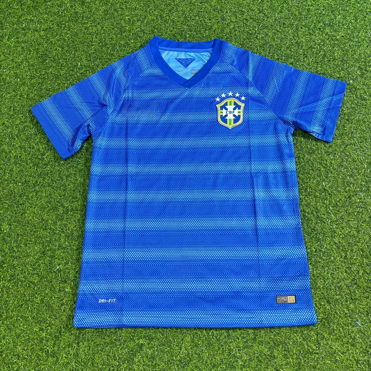 Brazil 2014 Blue Retro Football Jersey
