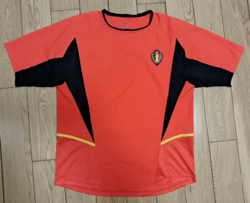 Belgium 2002 Home Retro Red Thailand Soccer Jersey