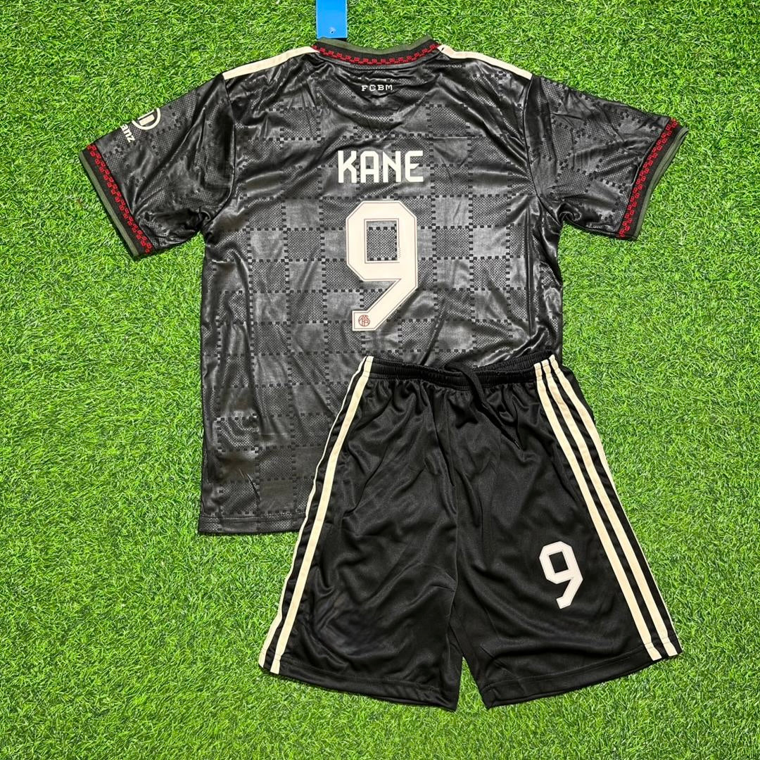 Harry Kane Bayern Munich 2026 Black Kids New Season Football Jersey Kit