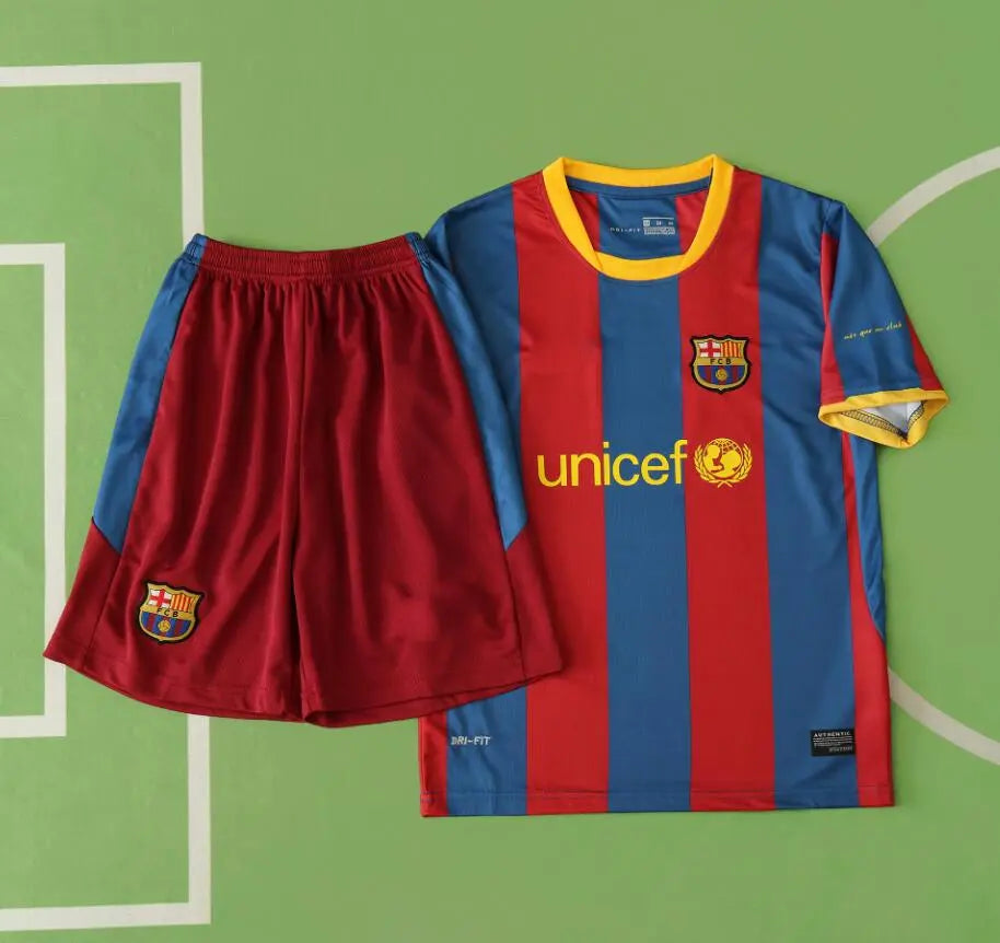 Barcelona 2010/11 Home Kids Kit Kindertrikot Maillot Enfant Kindertrui (Ages 3-13)