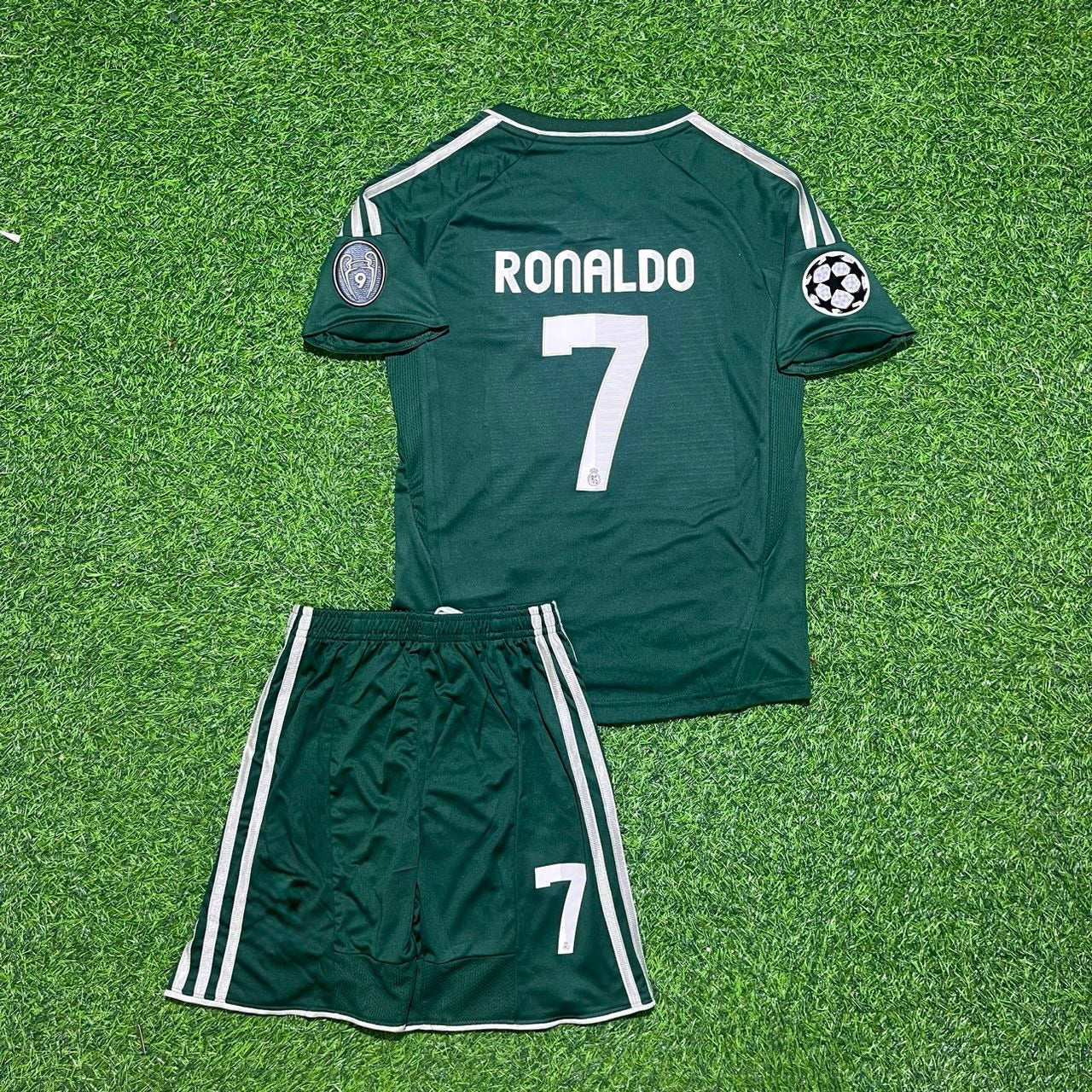 Cristiano Ronaldo CR7 Real 2012-2013 Retro Kids Green Jersey